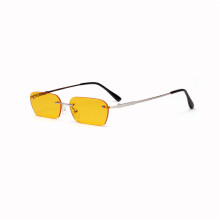 Wholesale 2019 Mini Ocean Mirrored Sun Glasses Women Rimless Rectangle Sunglasses
